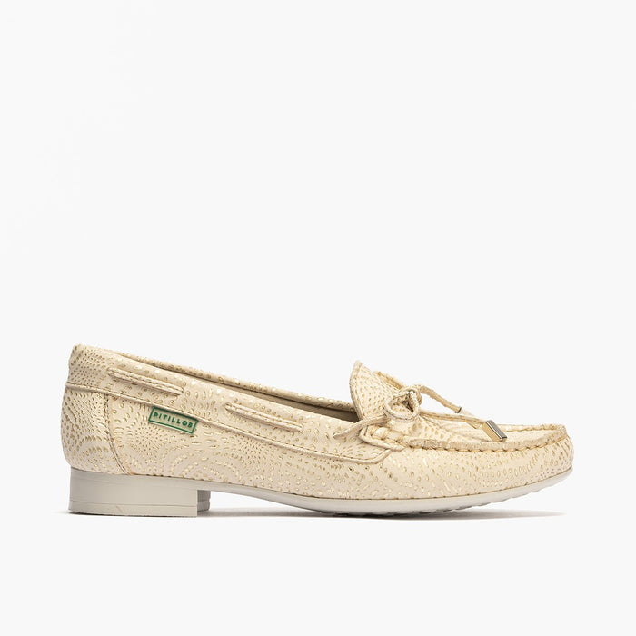 pitillos Mocasines de mujer con adorno de lazo y tacón DORADO Los más vendidos