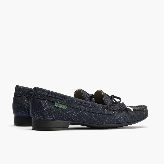 pitillos Mocasines de mujer con adorno de lazo y tacón AZUL Liquidación