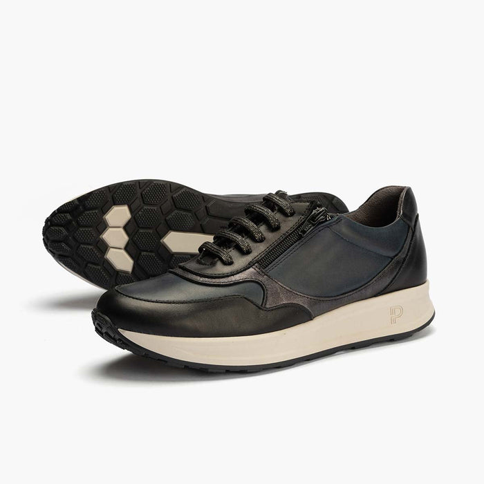 pitillos Zapato Deportivo con Cremallera de mujer color negro Promoción trimestral