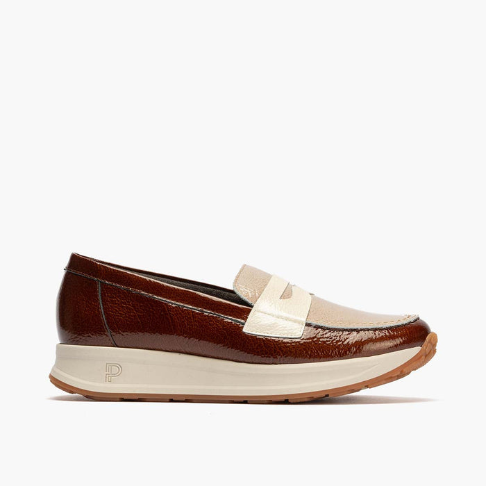 pitillos Mocasín Tricolor para mujer color cuero