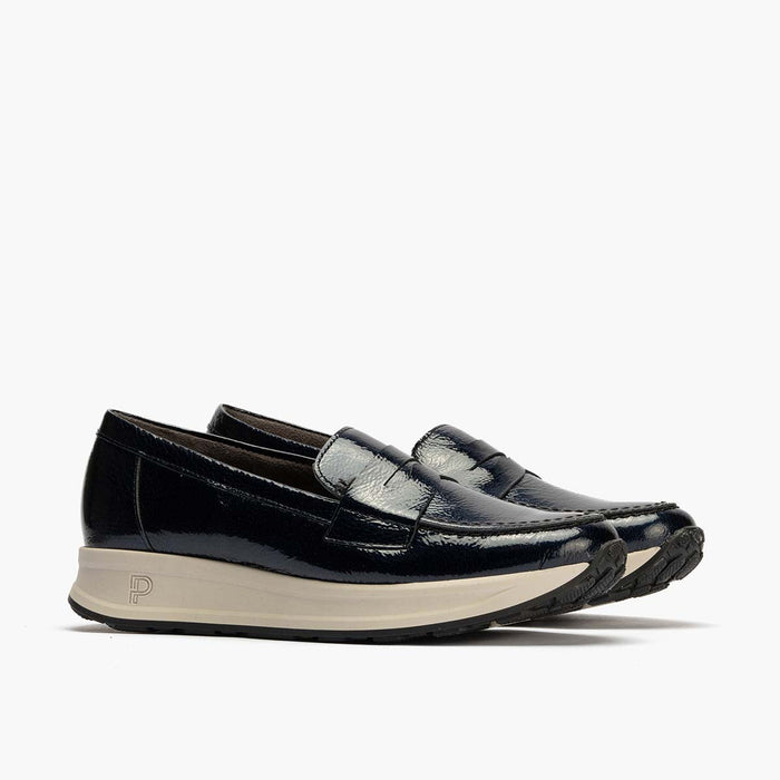 pitillos Mocasín Charol de mujer color marino En oferta