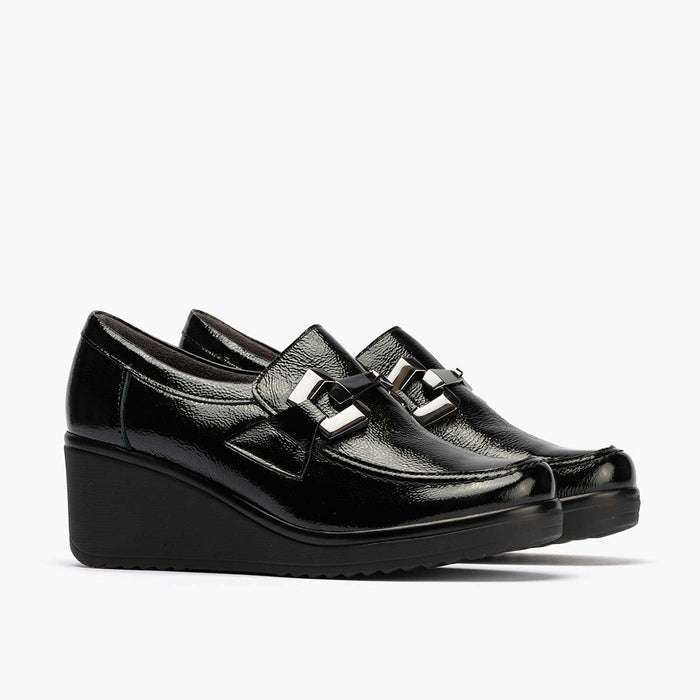 pitillos Zapato Abotinado en Charol de mujer color negro