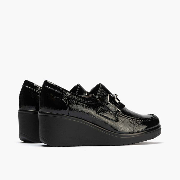 pitillos Zapato Abotinado en Charol de mujer color negro Ofertas especiales
