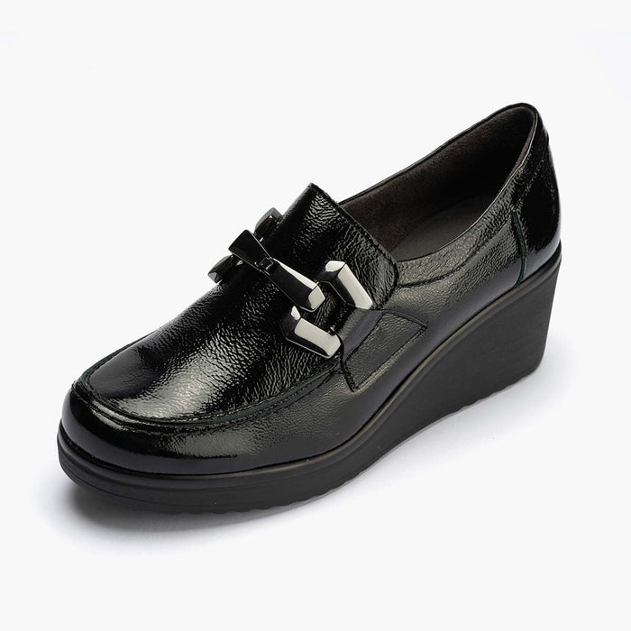 pitillos Zapato Abotinado en Charol de mujer color negro Ofertas especiales