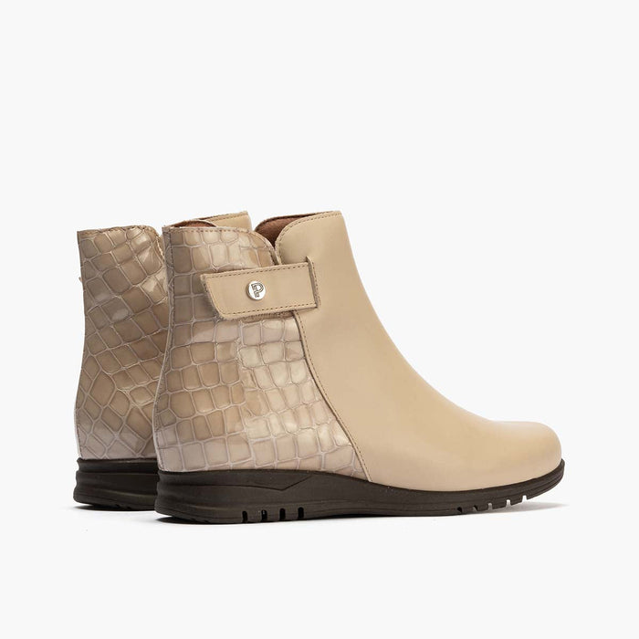 pitillos Botín Combinado para mujer color piedra Rebajas de fin de temporada