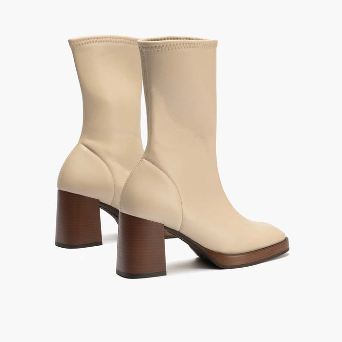 pitillos Botín Napa Strech mujer color piedra Outlet