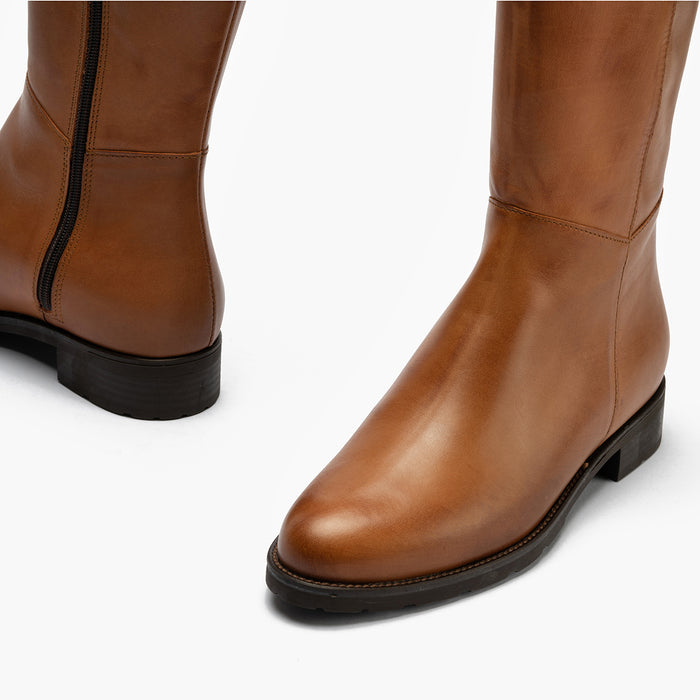 pitillos Bota Alta para mujer color cuero Ventas relámpago