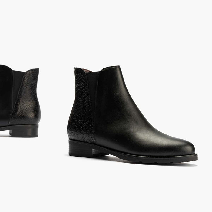 pitillos Botín Chelsea Combinado de mujer color negro Descuento