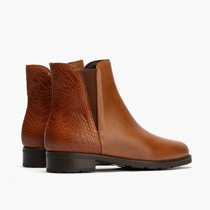 pitillos Botín Chelsea Combinado para mujer color cuero Tienda