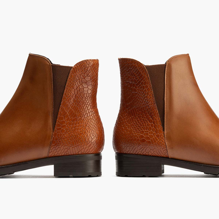 pitillos Botín Chelsea Combinado para mujer color cuero Tienda