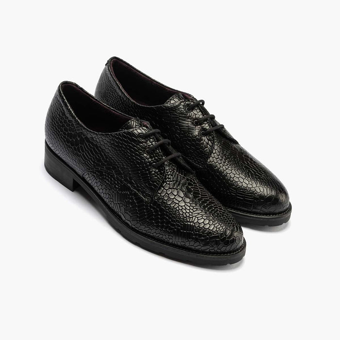 pitillos Blucher en Lagarto mujer color negro Tienda