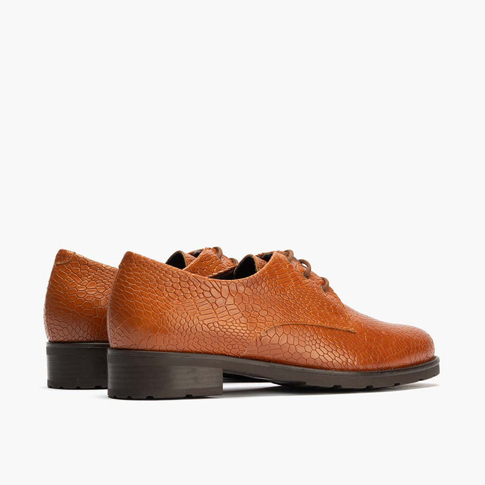 pitillos Blucher en Lagarto mujer color cuero Liquidación