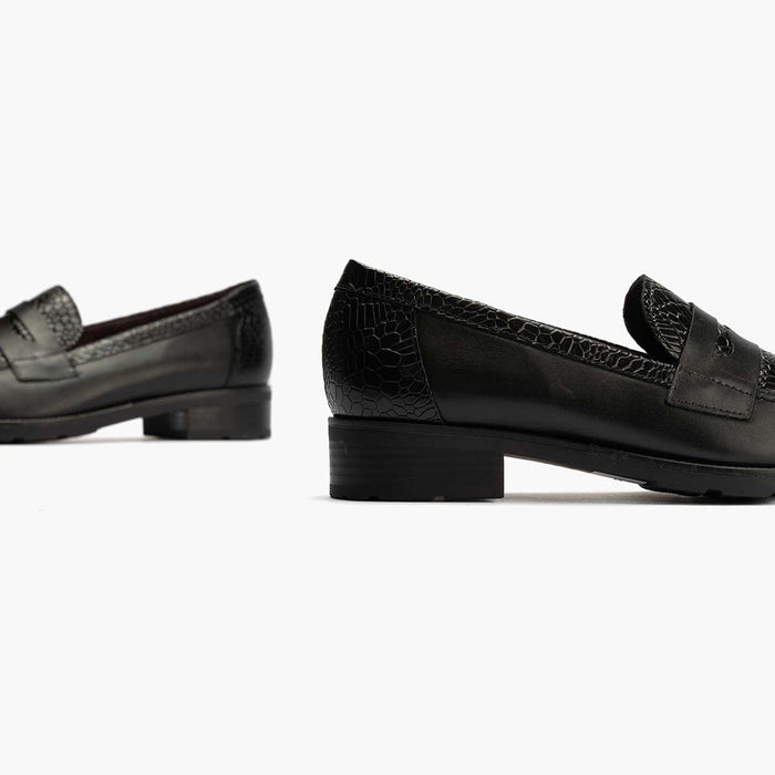 pitillos Mocasín Combinado para mujer color negro Rebajas top