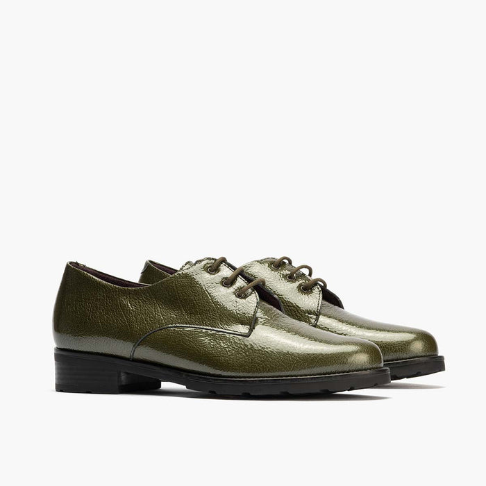 pitillos Blucher en Charol mujer color verde