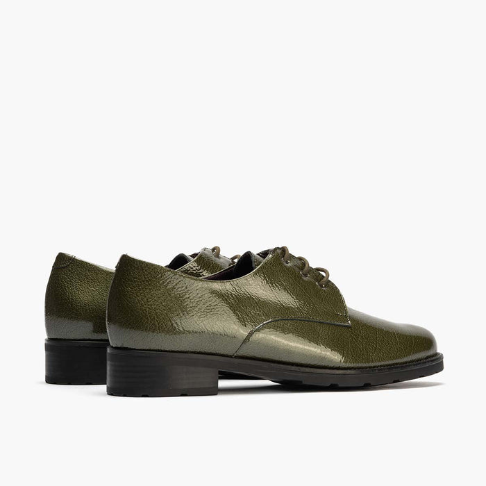 pitillos Blucher en Charol mujer color verde Oferta especial