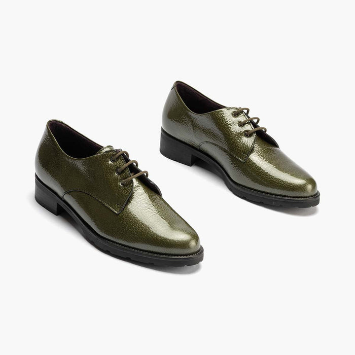 pitillos Blucher en Charol mujer color verde Oferta especial