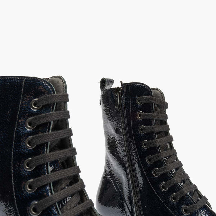 pitillos Bota Militar en Charol para mujer color marino Precio de fábrica