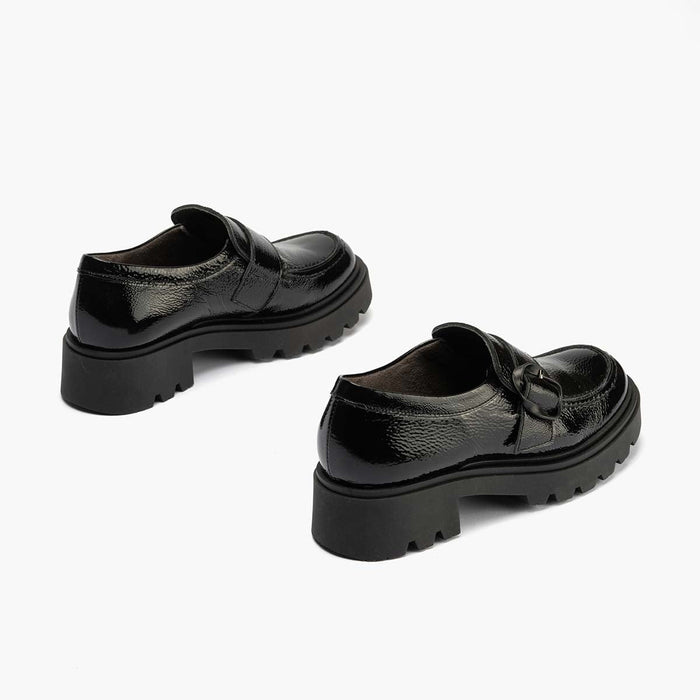 pitillos Zapato Abotinado en Charol para mujer color negro Promoción por tiempo limitado