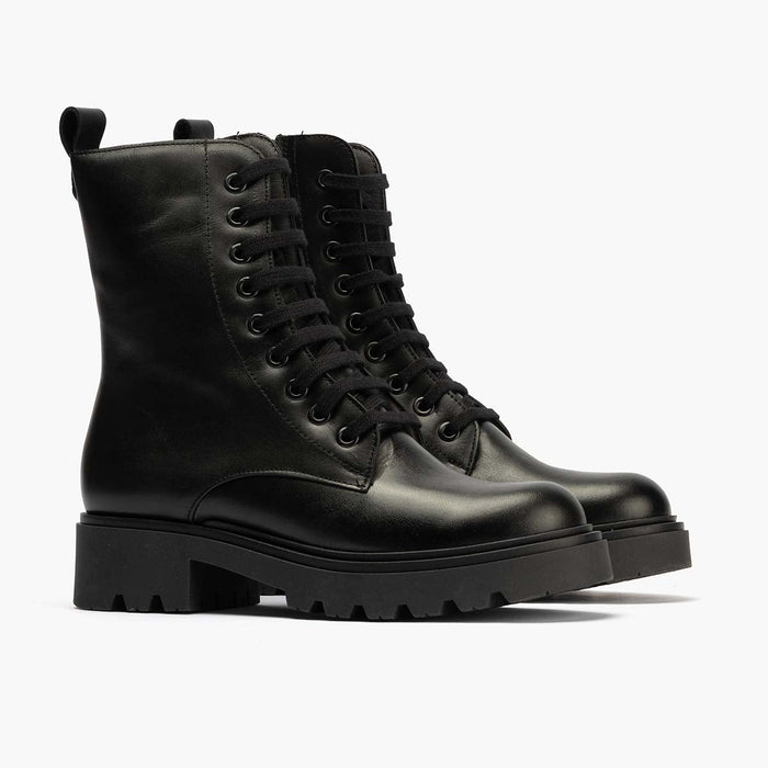 pitillos Bota Militar en Napa mujer color negro
