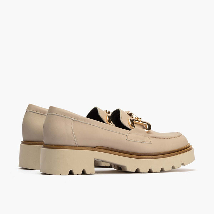 pitillos Mocasín en Napa mujer color piedra Grandes descuentos