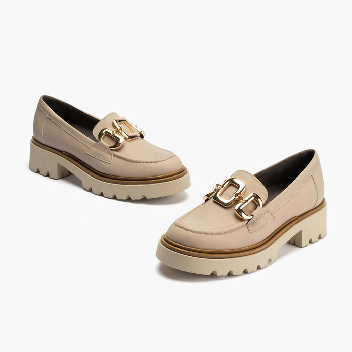 pitillos Mocasín en Napa mujer color piedra Grandes descuentos