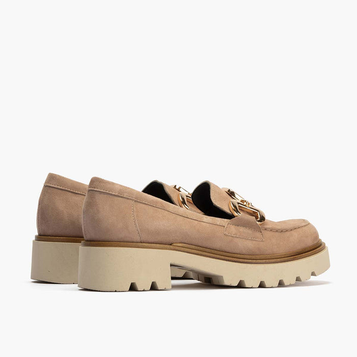pitillos Mocasín en Ante de mujer color piedra Limitado a 3 días