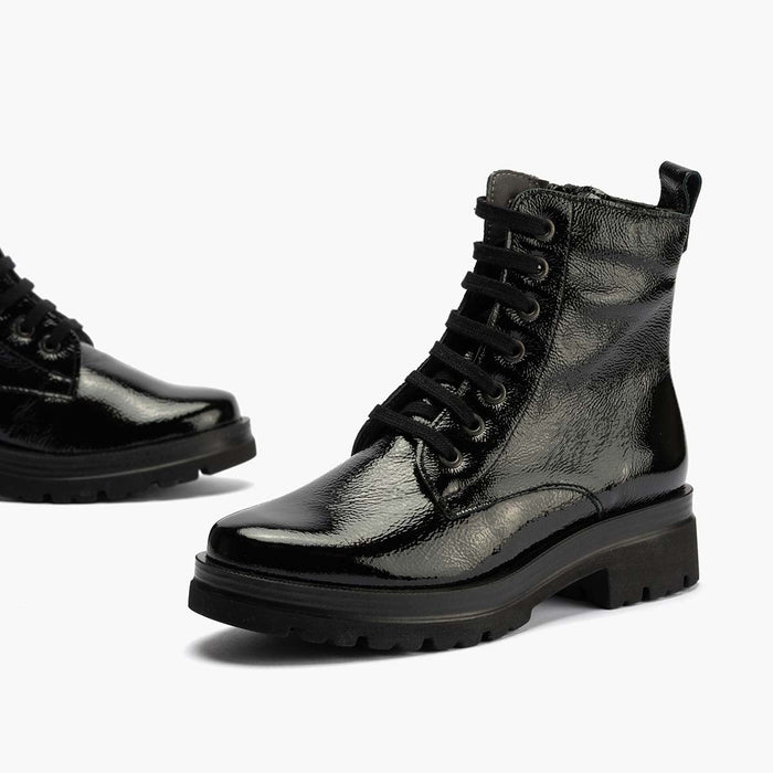 pitillos Bota Militar en Charol mujer color negro Precios de Black Friday