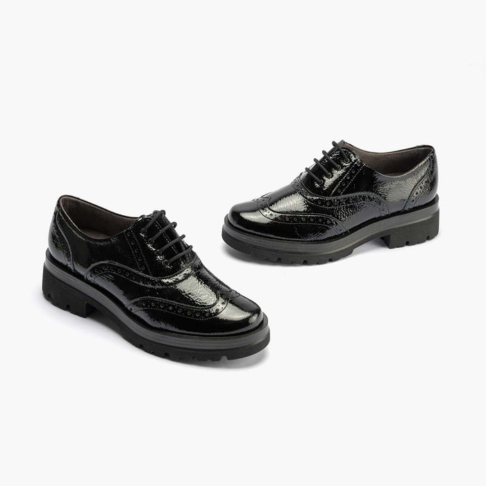 pitillos Zapato Inglés en Charol para mujer color negro En oferta