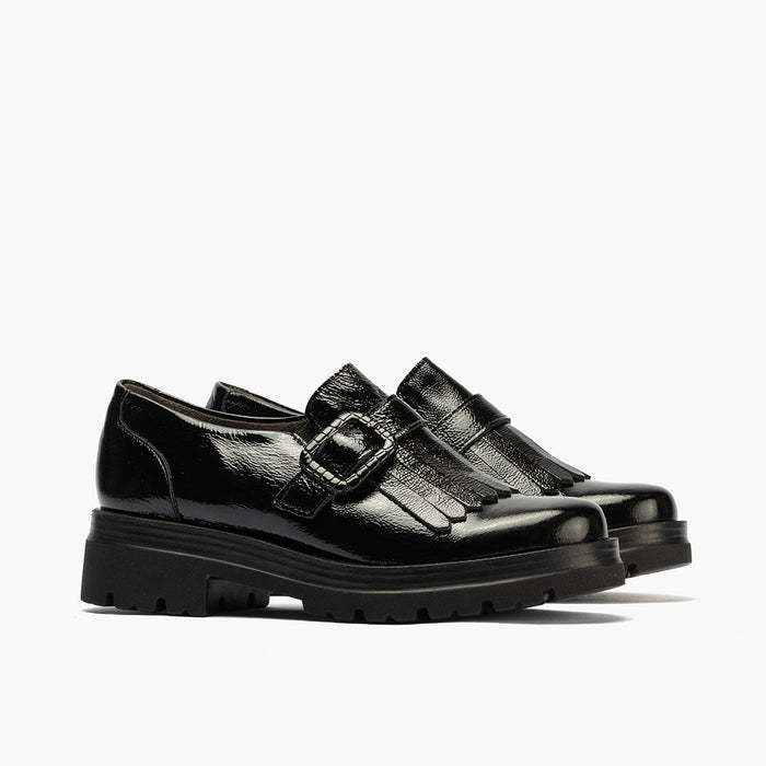 pitillos Zapato Abotinado en Charol de mujer color negro