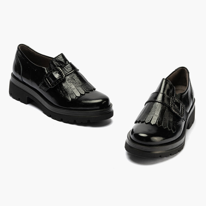 pitillos Zapato Abotinado en Charol de mujer color negro Libre de impuestos