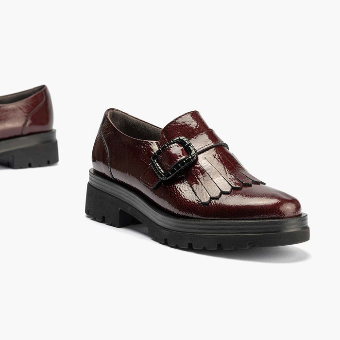 pitillos Zapato Abotinado en Charol mujer color burdeos Descuentos del mes