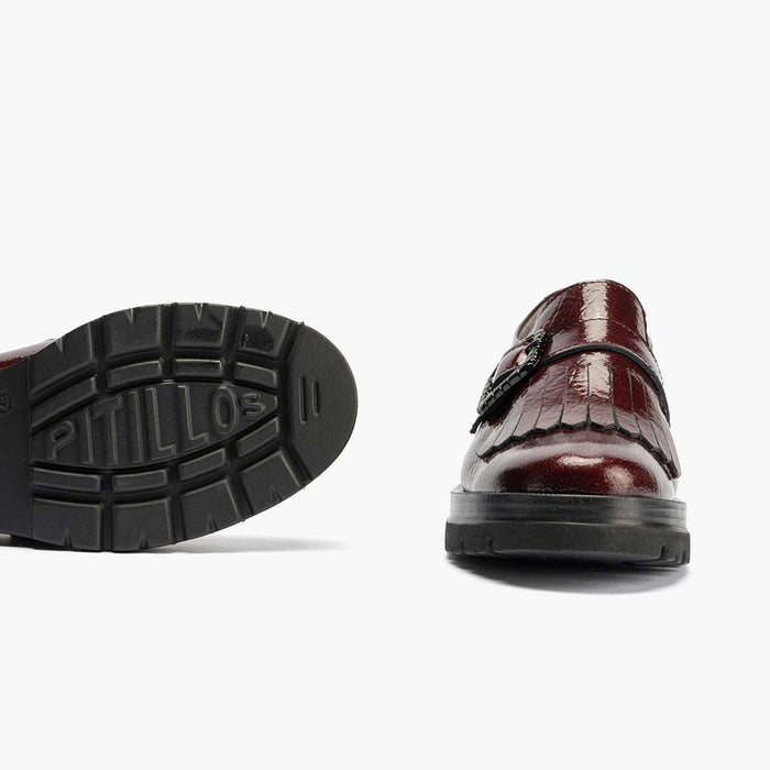 pitillos Zapato Abotinado en Charol mujer color burdeos Descuentos del mes