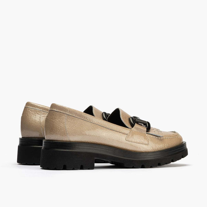 pitillos Mocasín en Charol mujer color piedra Oferta exclusiva