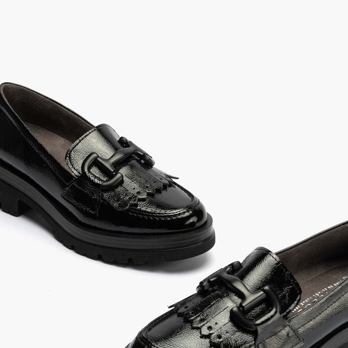 pitillos Mocasín en Charol para mujer color negro Última moda