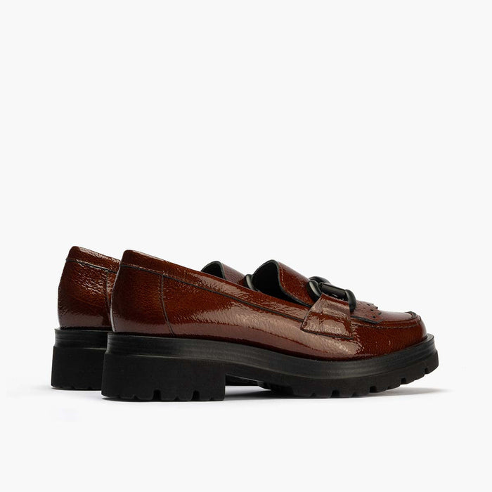 pitillos Mocasín en Charol para mujer color cuero Descuento por venta flash