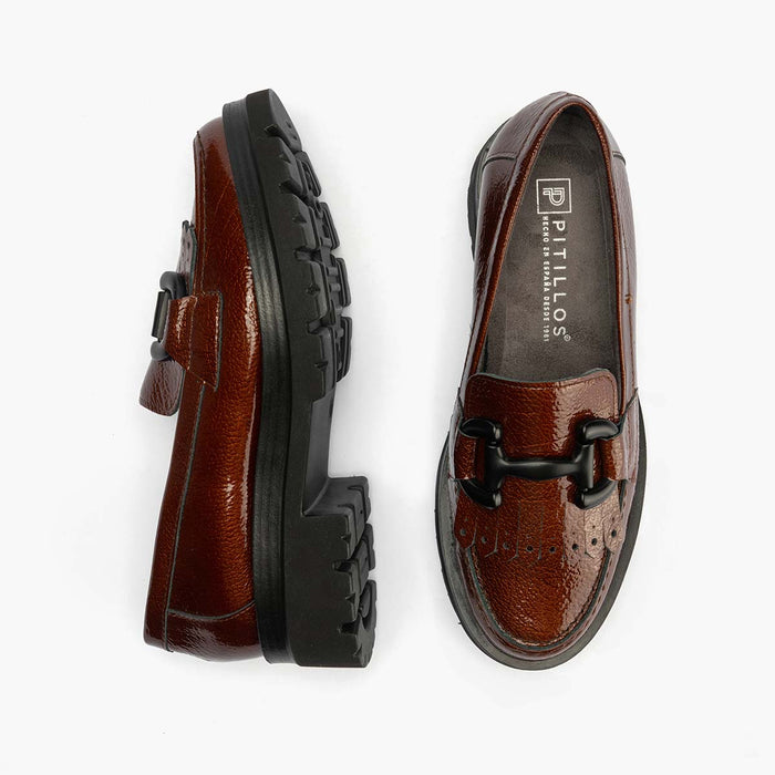 pitillos Mocasín en Charol para mujer color cuero Descuento por venta flash