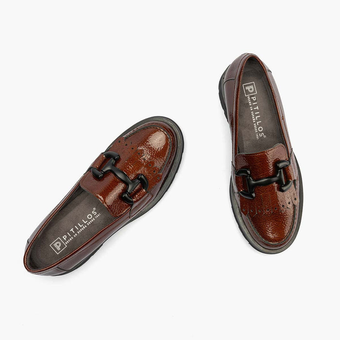 pitillos Mocasín en Charol para mujer color cuero Descuento por venta flash