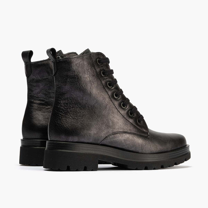 pitillos Bota Militar en Laminado de mujer color antracita Ofertas de temporada