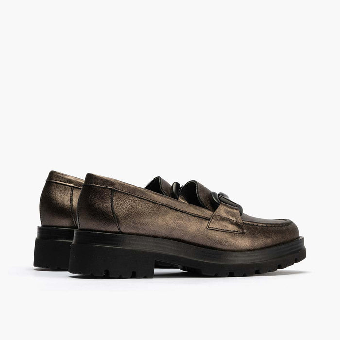 pitillos Mocasín en Laminado de mujer color bronce Ofertas especiales