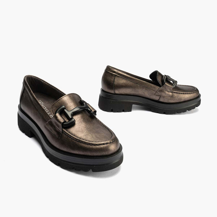pitillos Mocasín en Laminado de mujer color bronce Ofertas especiales