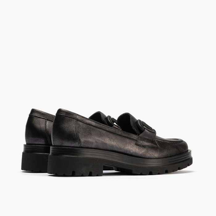 pitillos Mocasín en Laminado mujer color antracita Grandes ahorros