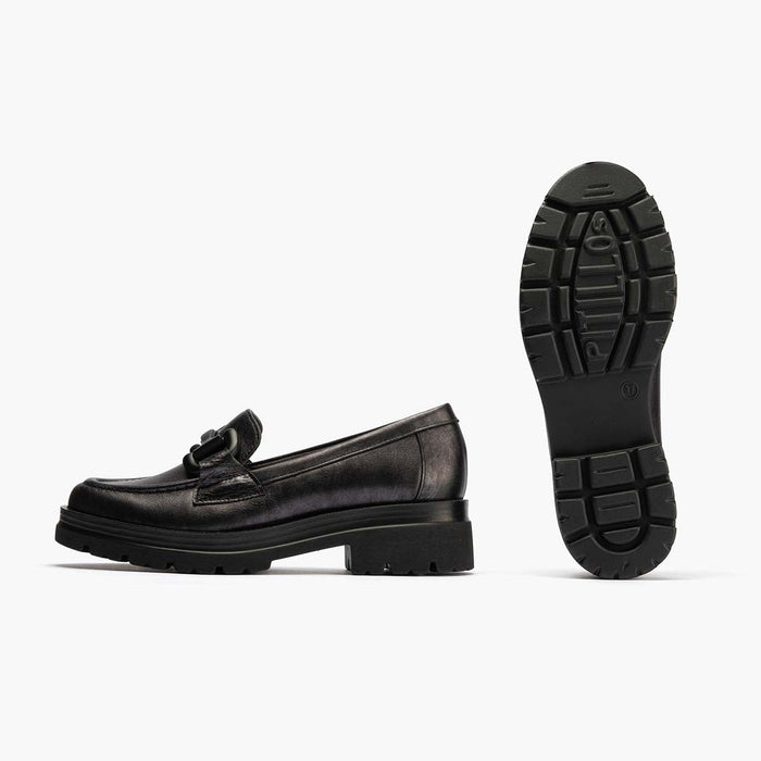 pitillos Mocasín en Laminado mujer color antracita Grandes ahorros