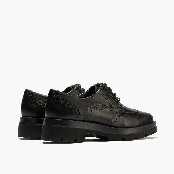 pitillos Zapato Inglés en Napa de mujer color negro Precio ultrabajo