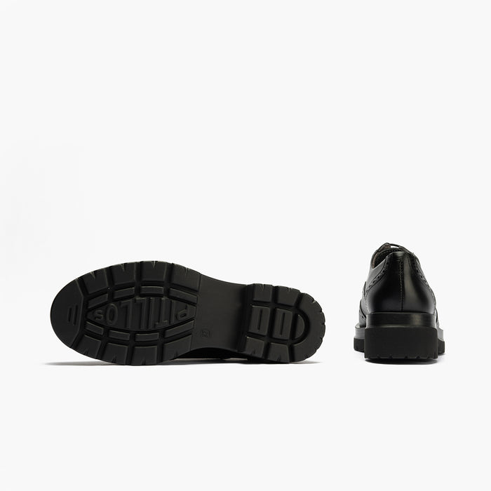 pitillos Zapato Inglés en Napa de mujer color negro Precio ultrabajo