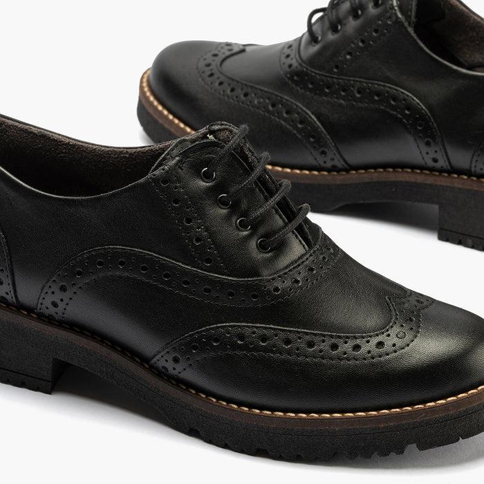pitillos Zapato Inglés en Napa de mujer color negro Outlet