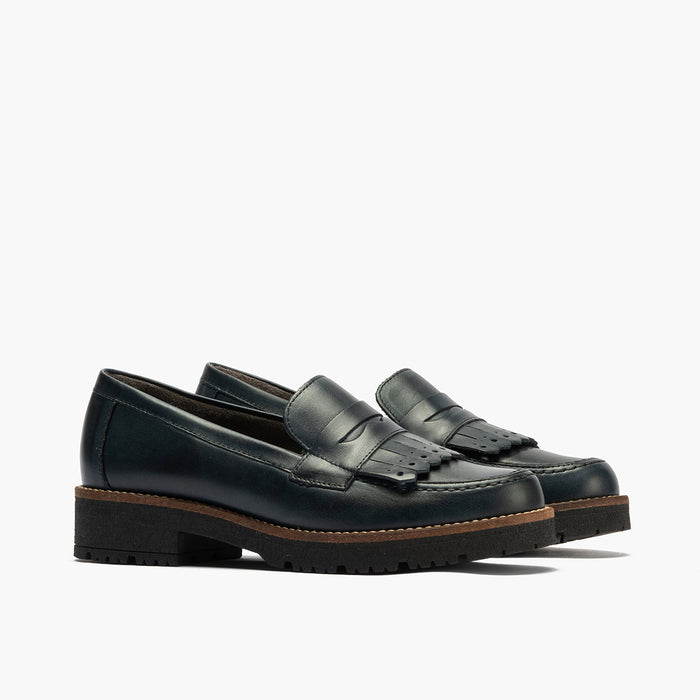 pitillos Mocasín Flecos para mujer color marino Ofertas
