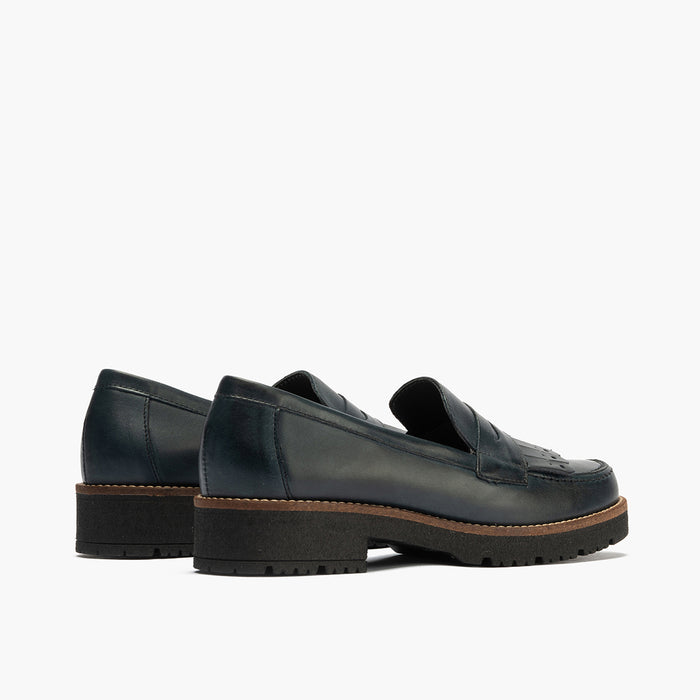 pitillos Mocasín Flecos para mujer color marino Ofertas