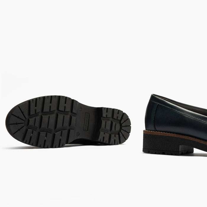 pitillos Mocasín Flecos para mujer color marino Ofertas