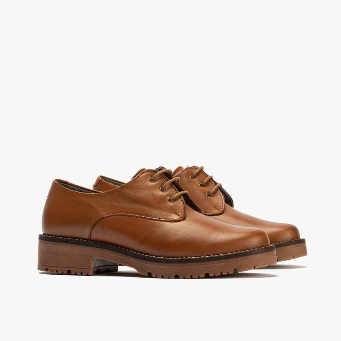 pitillos Blucher en Napa mujer color cuero