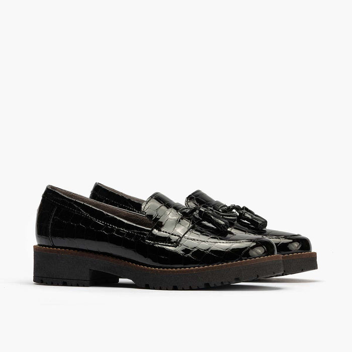 pitillos Mocasín con Borlas mujer color negro
